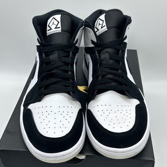 Nike Air Jordan 1 Mid SE Diamond. White Black Sneakers Men’s Size 10.5 Shoes NW