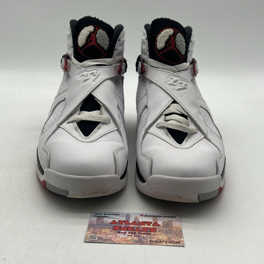 Size 10.5 - Air Jordan 8 Retro Alternate Black Red Leather White (305381-104)