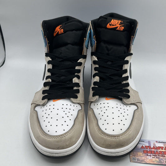 Size 13 - Jordan 1 Retro High OG Prototype Suede N Leather White Blue Orange OG