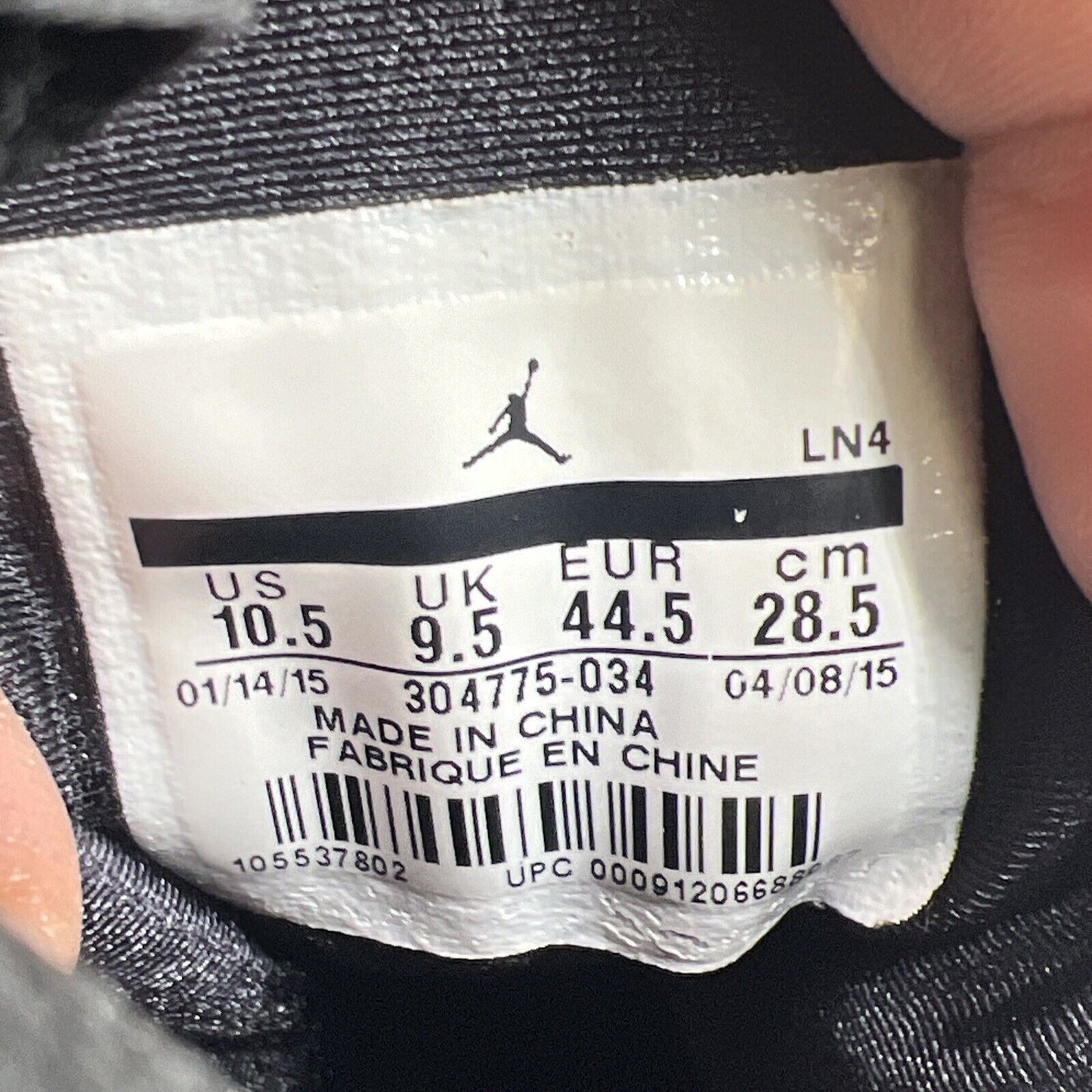Size 10.5 - Jordan 7 Retro Bordeaux 2015 Black Grey Suede (304775-034)