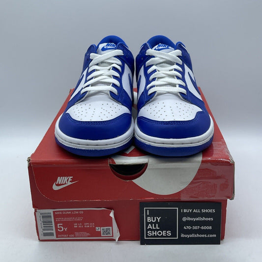 Size 5Y - Nike Dunk Low Racer Blue White Suede leather (CU1726 100)