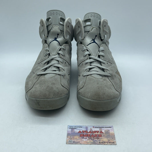 Size 11 - Jordan 6 Retro Mid Georgetown Grey Suede Blue Leather (CT8529-012)