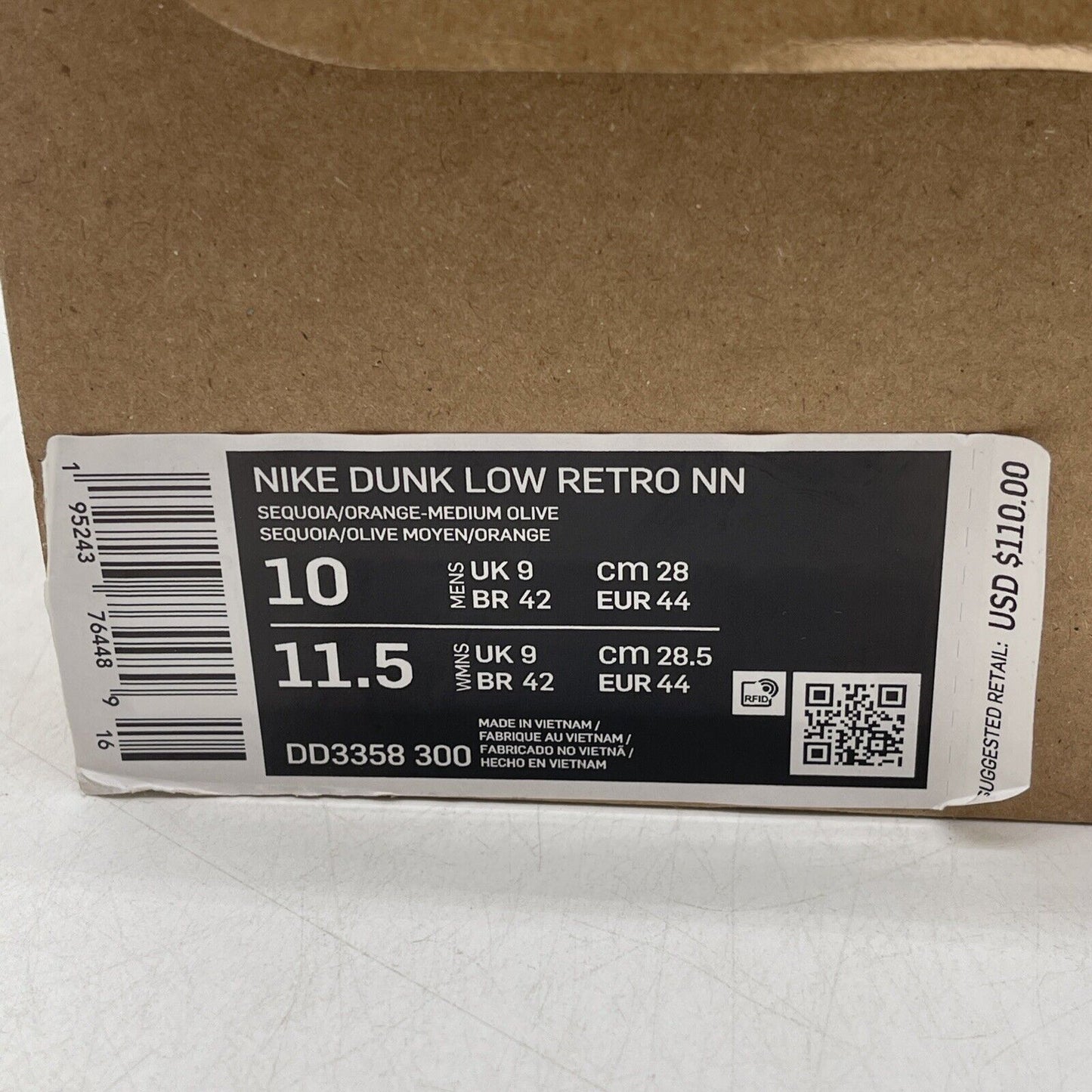 Size 10 - Nike Dunk Next Nature Low Toasty Sequoia Green White (DD3358-300)