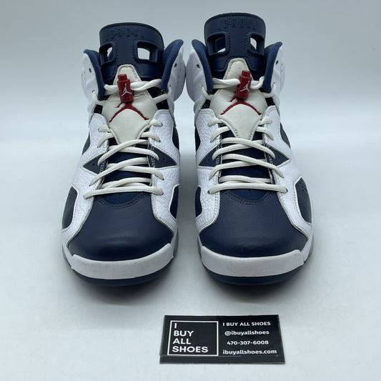 Size 9.5 - Air Jordan 6 Retro 2024 Olympic Blue White Leather (CT8529-164