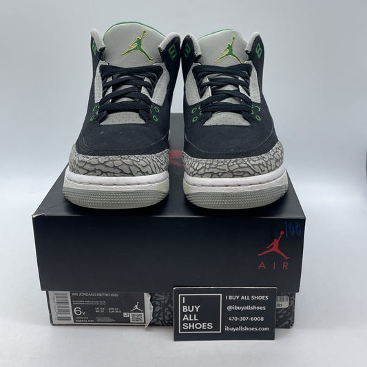 Size 6Y - Jordan 3 Retro Mid Pine Green Black Grey Suede (398614-030)