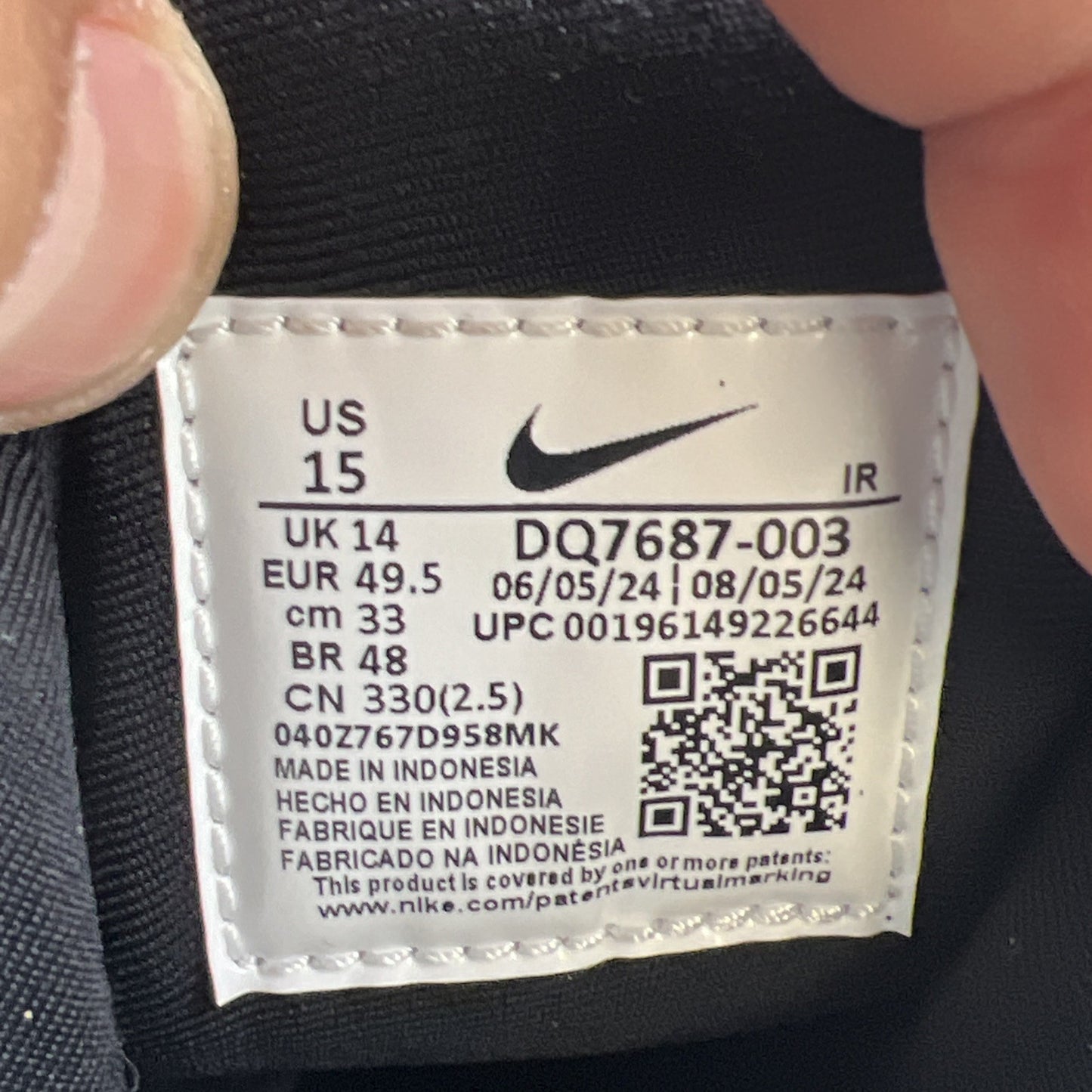 Size 15 - Nike Air Flight Lite Mid Black White (DQ7687-003)