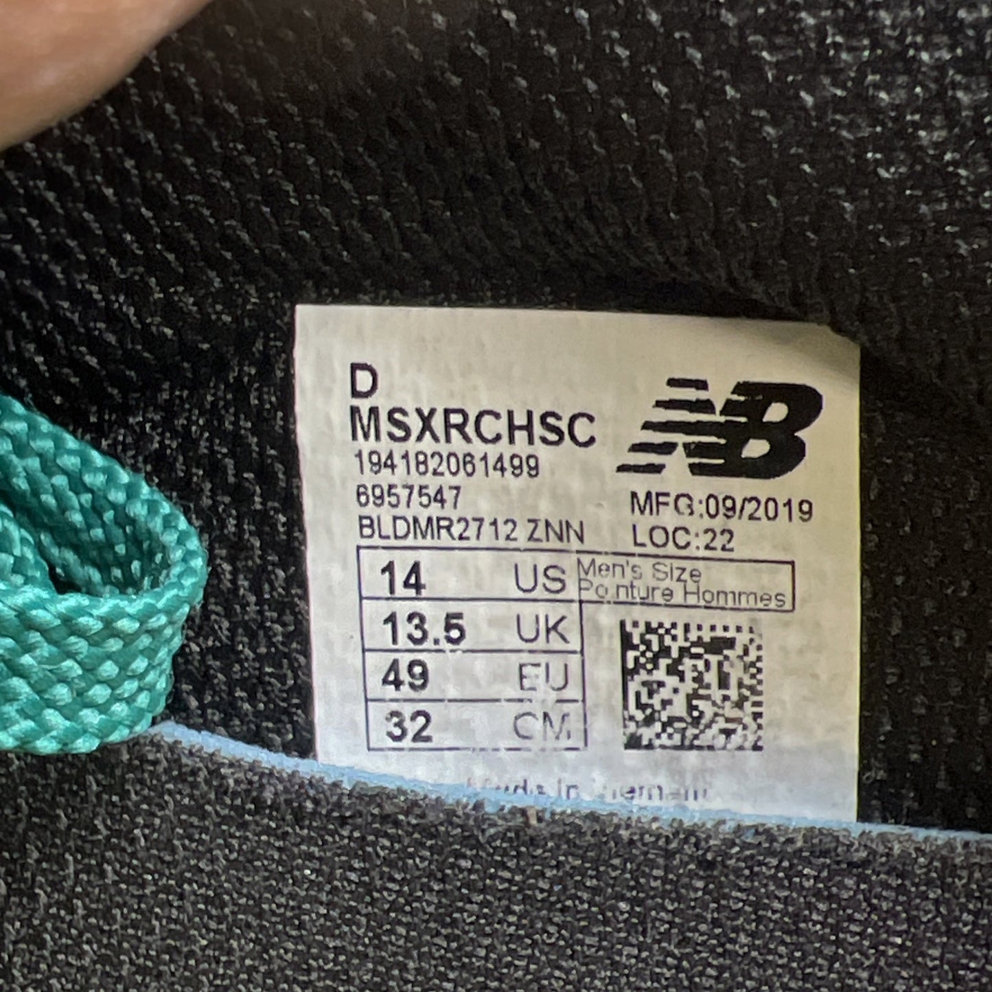 Size 14 - New Balance X-Racer Green Grey Purple (MSXRCHSC)