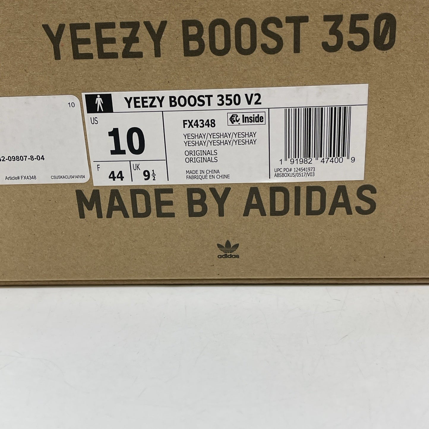 Size 10 - adidas Yeezy Boost 350 V2 Yeshaya Non-Reflective Grey (FX4348)