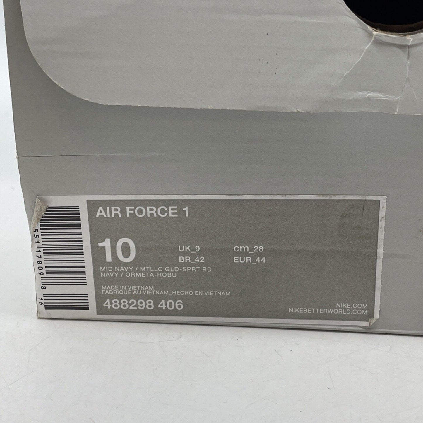 Size 10 - Nike Air Force 1 USA Blue Gold Red White Leather (488298-406)