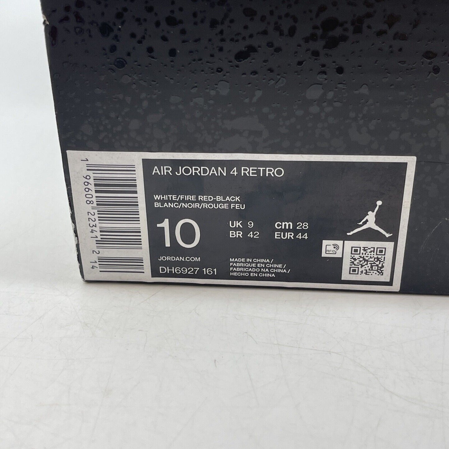 Size 10 - Jordan 4 Retro Mid Red Cement White Black Leather (DH6927-161)