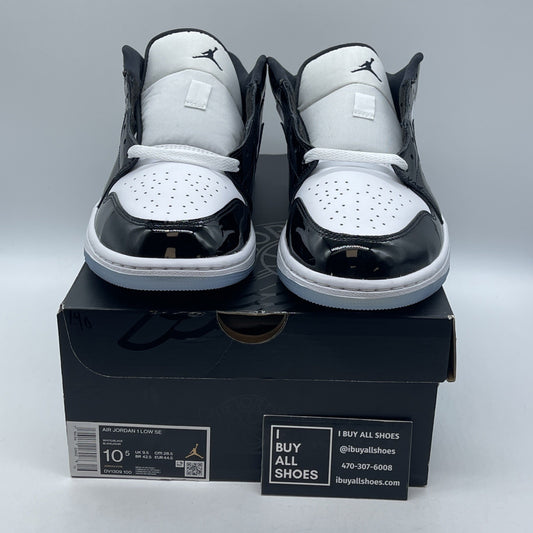 Size 10.5 - Jordan 1 Low SE Concord Black White Leather (DV1309-100)