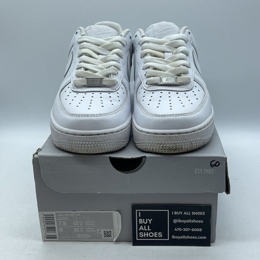 Size 7.5 - Nike Air Force 1 '07 Low Triple White Suede Leather (CW2288-111)