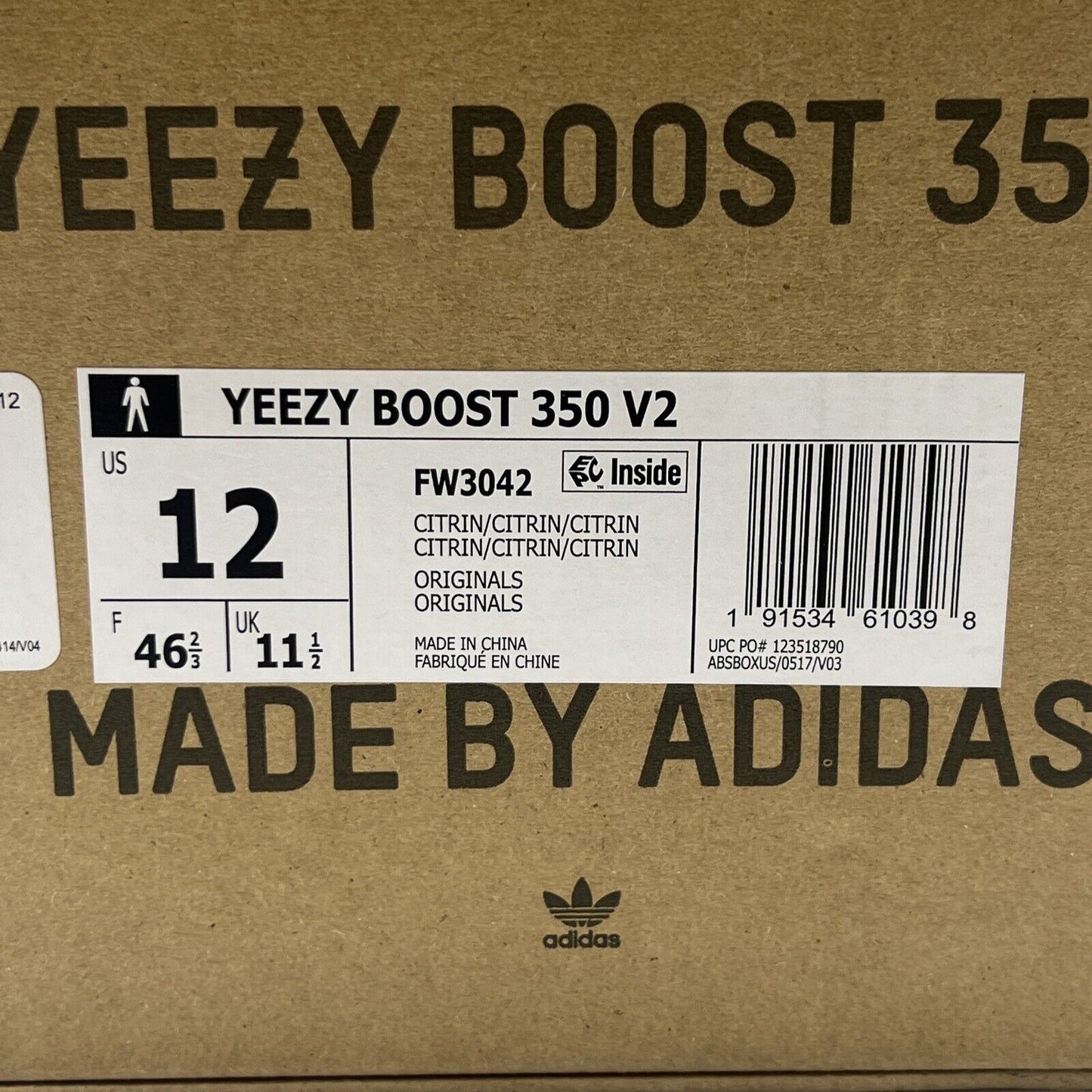 Size 12 - Yeezy Boost 350 V2 Citrin Non-Reflective (FW3042)