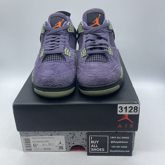 Size 6.5W - Jordan 4 Retro Mid Canyon Purple Green Black Suede (AQ9129-500)