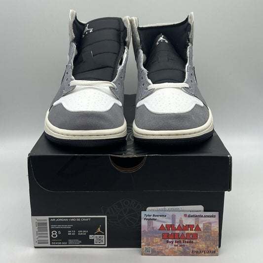 Size 8.5 - Jordan 1 Mid SE Craft Inside Out - Cement Grey Brand New