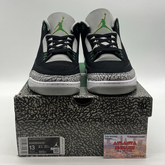 Size 13 - Jordan 3 Retro Mid Pine Green Black White Suede Gold (CT8532-030)