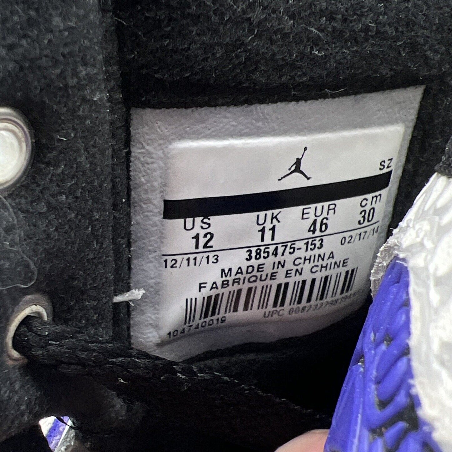 Size 12 - Air Jordan 2 Retro Concord Black White Leather (385475-153)