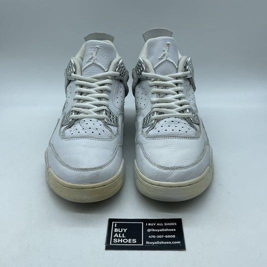 Size 13 - Air Jordan 4 Retro+ 2000 Bling White Silver Leather (136030-111)