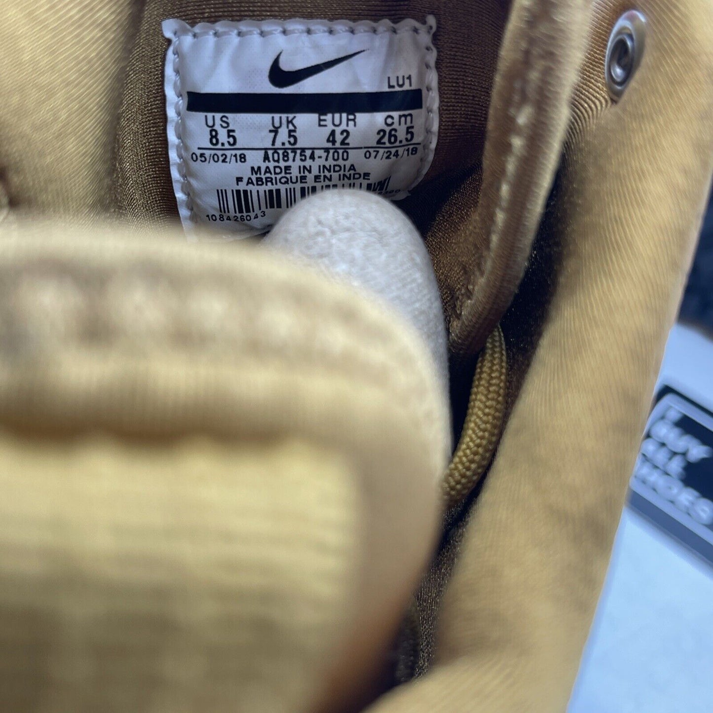 Size 8.5 - Nike Ebernon Winter Mid Wheat Brown Suede Leather (AQ8754-700)