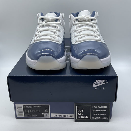 Size 11.5 - Air Jordan 11 Retro Low Diffused Blue White Leather (FV5104-104)