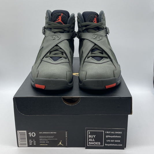 Size 10 - Air Jordan 8 Retro Take Flight Green Black Suede (305381-305)