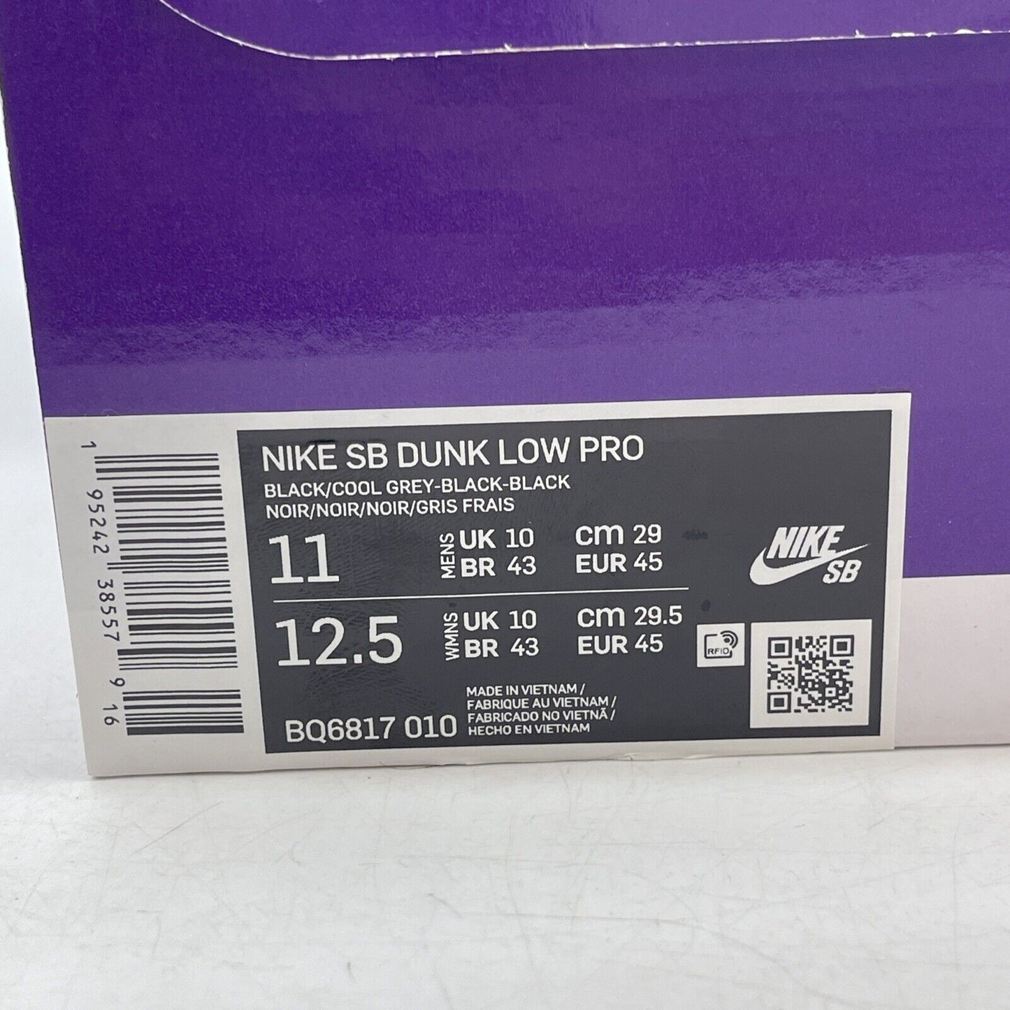 Size 11 - Nike SB Dunk Low Pro Fog Black Grey Brown (BQ6817-010)