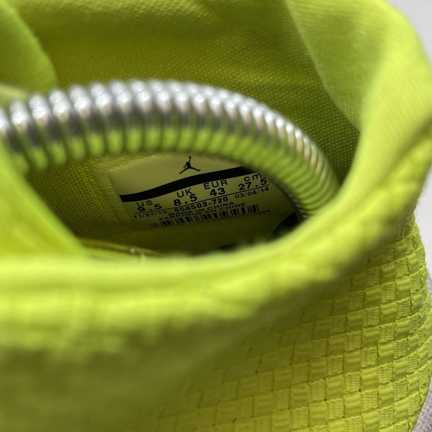 Size 9.5 - Air Jordan Future Volt Neon Yellow Suede White (656503-720)