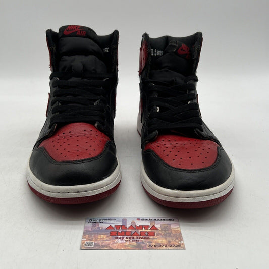 Size 10.5 - Jordan 1 Retro OG High Banned, Bred Black Red Leather (555088-001)