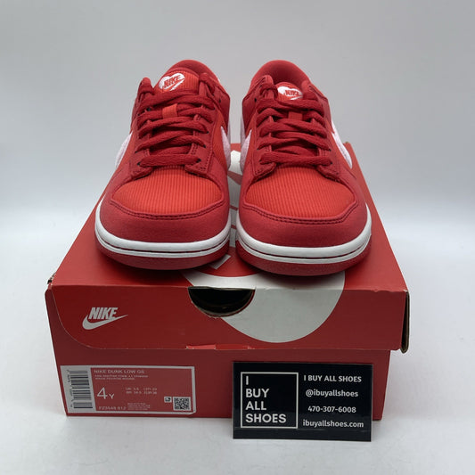 Size 4Y (GS) - Nike Dunk Low Valentine's Day Pink Red Suede (FZ3548-612)