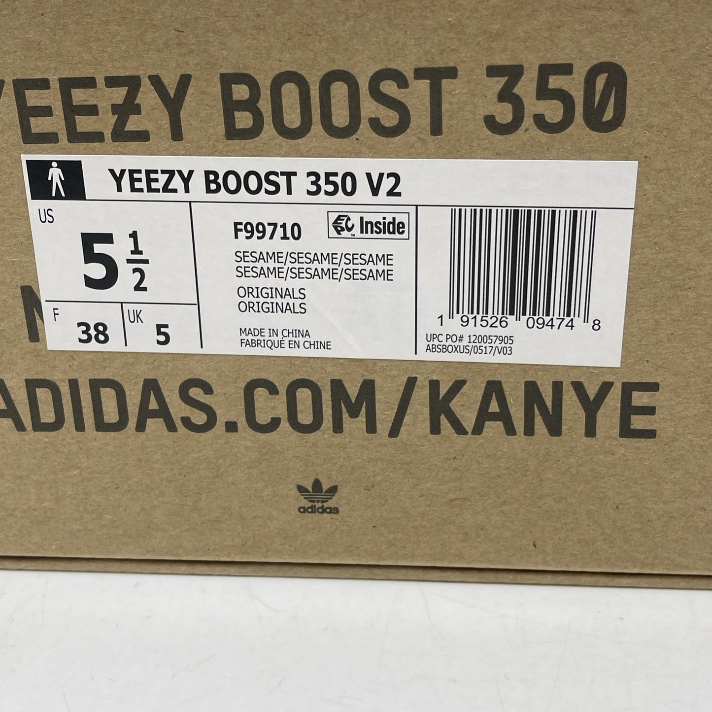 Size 5.5 - adidas Yeezy Boost 350 V2 Low Sesame Grey Suede (F99710)