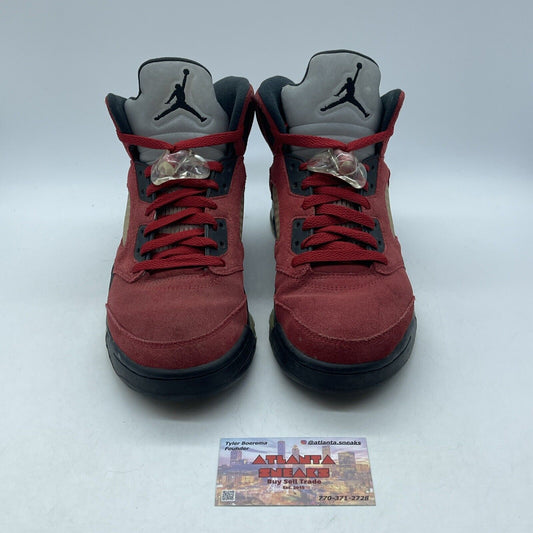 Size 8.5 - Jordan 5 Retro Mid Raging Bull Black Red Suede Leather (DD587-600)
