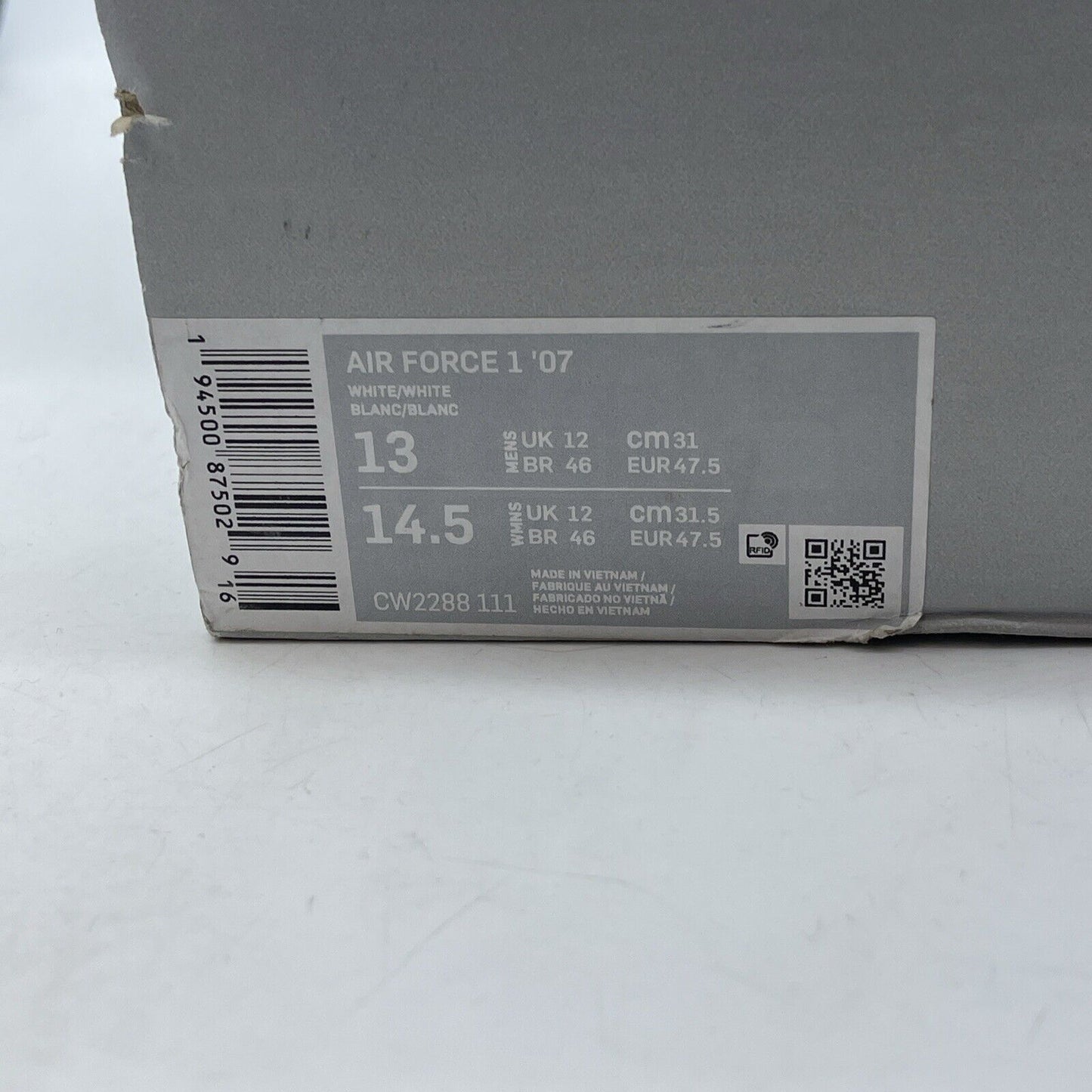 Size 13 - Nike Air Force 1 '07 Low Triple White Suede Leather (CW2288-111)