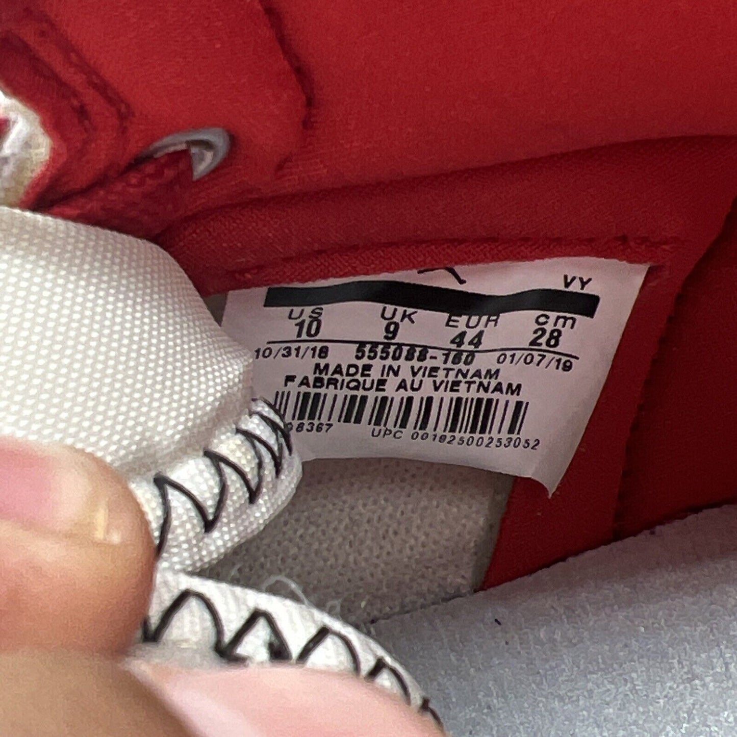 Size 10 - Air Jordan 1 Retro OG High Phantom White Red Leather (555088-160)