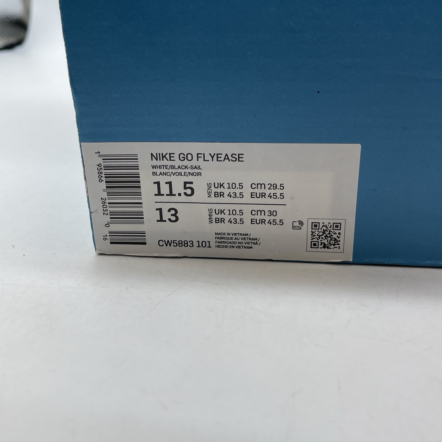 Size 11.5 - Nike Go Flyease White Sail Black Gum Suede Leather (CW5883-101)