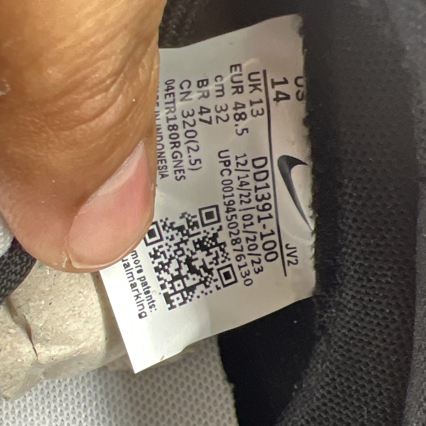 Size 14 - Nike Dunk Low Black White (DD1391-100)