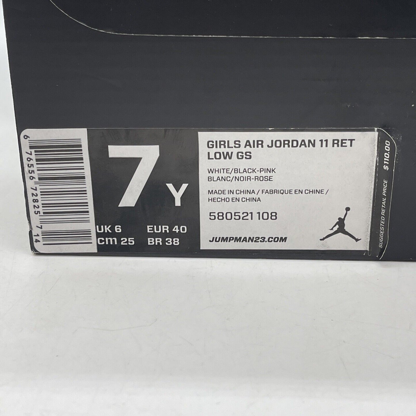 Size 7Y - Air Jordan 11 Low Pink Snakeskin Pink White Leather (580521-108)