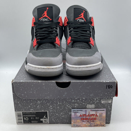 Size 10 - Jordan 4 Retro Mid Infrared White Grey Black White Suede (DH6927-061)