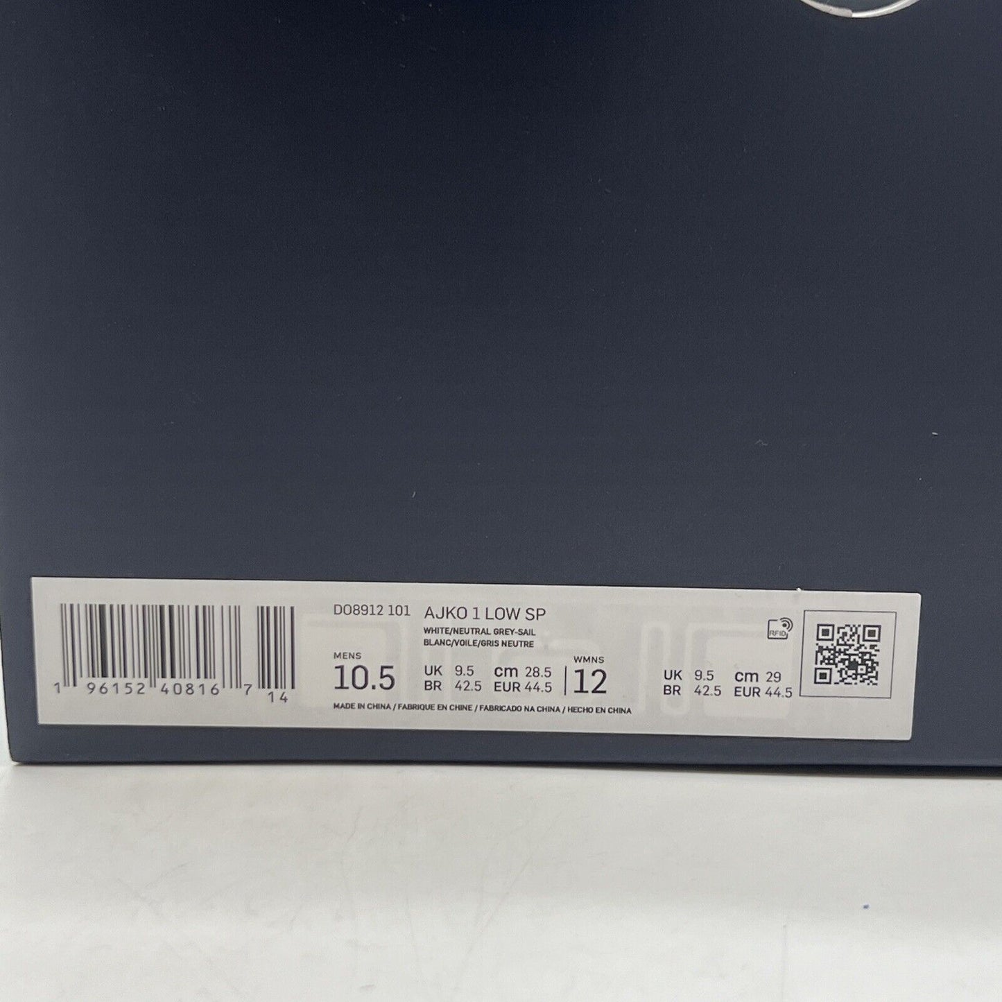 Size 10.5 - Jordan 1 KO x Union LA Low White Neutral Grey Brand New Og All