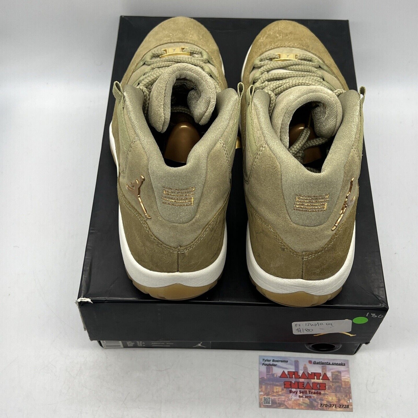 Size 12 - Air Jordan 11 Retro Olive Lux W Gum Whit Suede (AR0715-200)