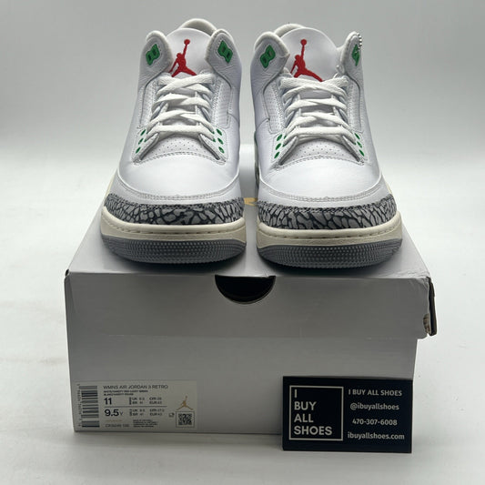Size 11W/9.5M - Nike Air Jordan 3 Retro Lucky Green 2023 (CK9246-136)