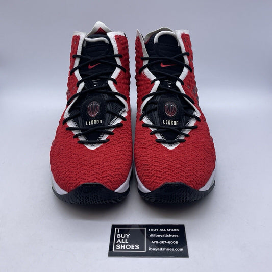 Size 13 - Nike LeBron 17 Air Max Uptempo Red White Black Suede (BQ3177-601)