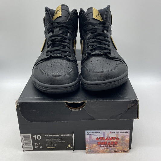 Size 10 - Air Jordan 1 Retro 2017 High BHM Gold Black Leather (908656-001)