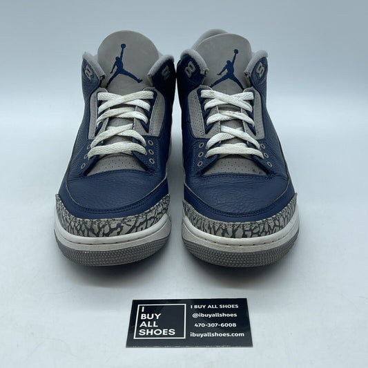 Size 9 - Jordan 3 Retro Blue Grey White Suede Leather (CT8532-401)