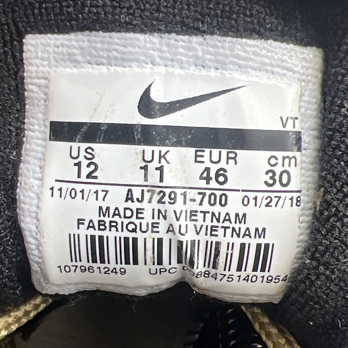 Size 12 - Nike Air Vapormax 97 Metallic Gold (AJ7291-700)