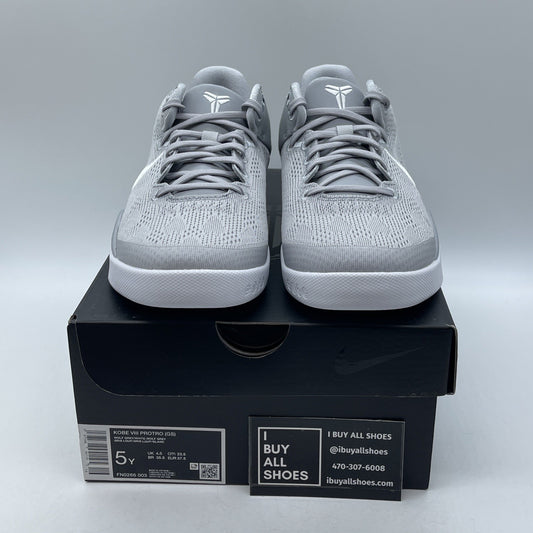 Size 5Y (GS) - Nike Kobe 8 Protro Low White Metallic Gold Silver (FN0266-003)
