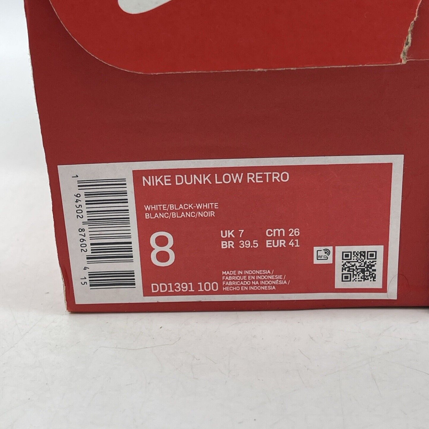 Size 8 - Nike Dunk Low Black White Suede Leather (DD1391-100)