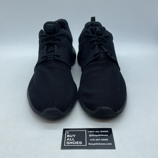 Size 12 - Nike Roshe Run Triple Black Suede Leather (511881-026)