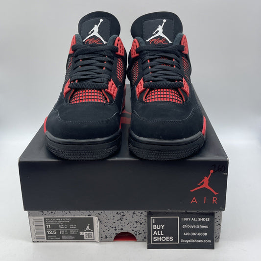 Size 11 - Jordan 4 Retro Mid Red Thunder White Black Suede (CT8527-016)
