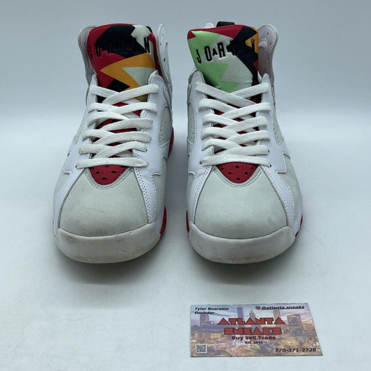 Size 9.5 - Air Jordan 7 Retro 2015 Hare White Black Red Orange (304775-125)