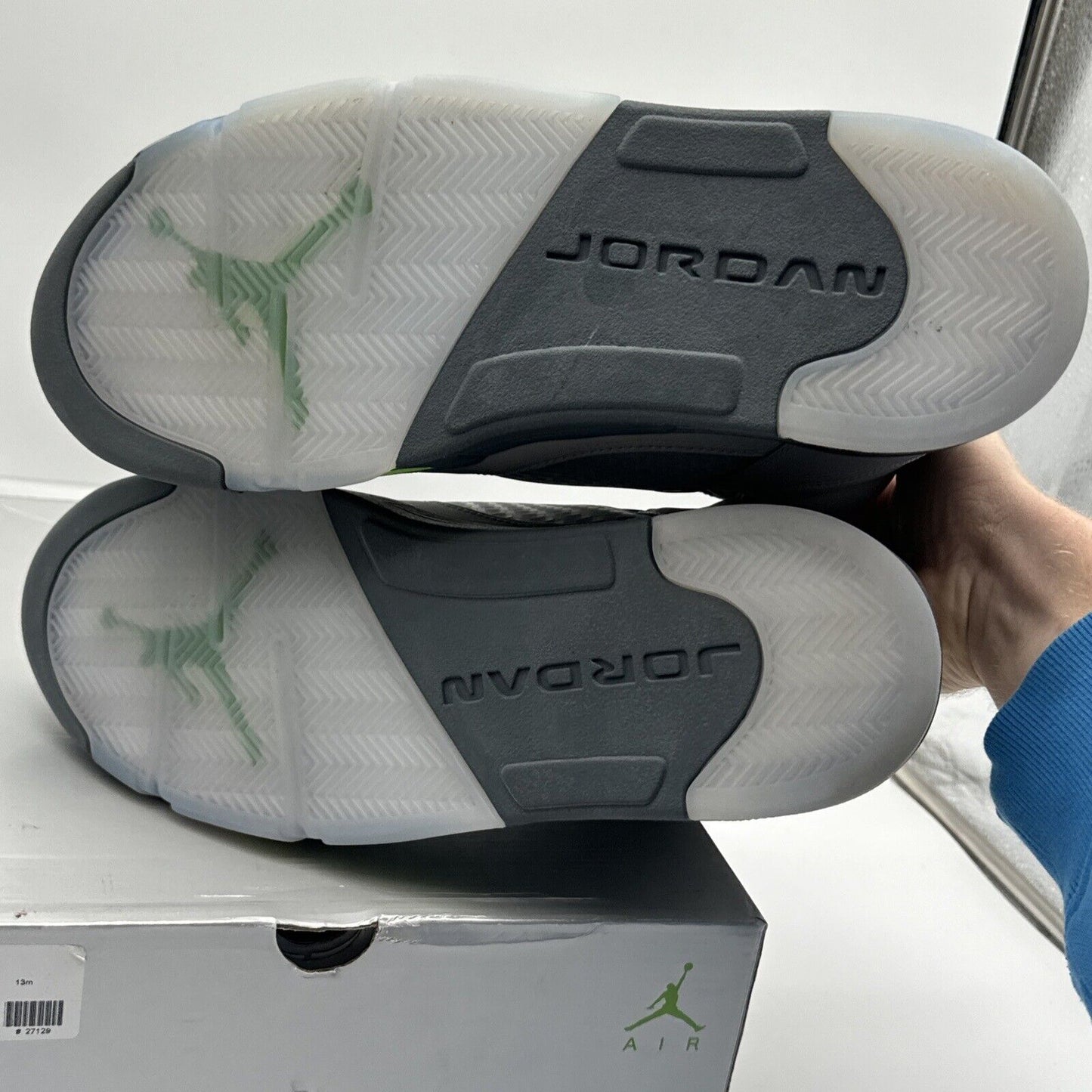 Size 13 - Jordan 5 Retro Green Bean Reflective Grey Lime Icy Soles OG All 2021